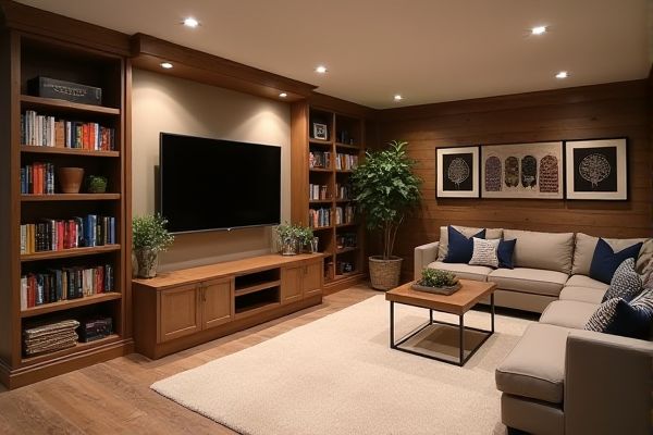 Built-In Bookcase vs. Open Shelving: Choosing the Best Storage Solution for Your Basement