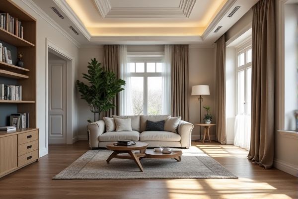 Coffered Ceiling vs. Flat Ceiling: Enhancing Study Room Aesthetics