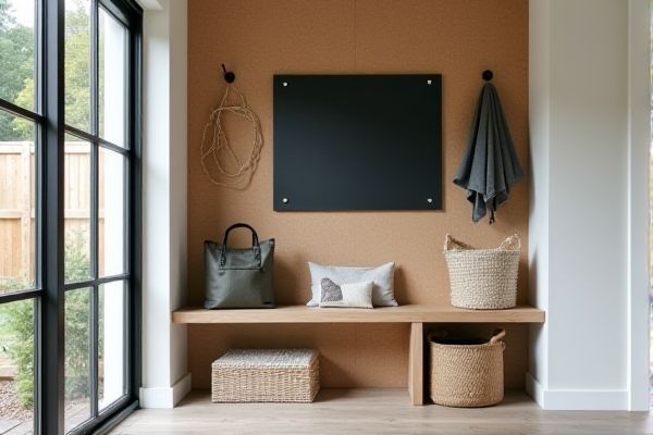Mudroom Chalkboard Wall vs. Cork Board: Which is Best for Organization?