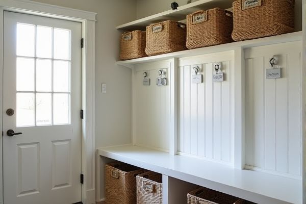 Mudroom Organization: Monogrammed Baskets vs. Labeled Baskets - Which Is Better?